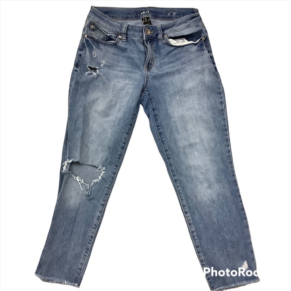 Rewash Denim - Rewash Womens Size 7 Distressed Raw Hem Stretch Mid Rise Jeans 28”x25”